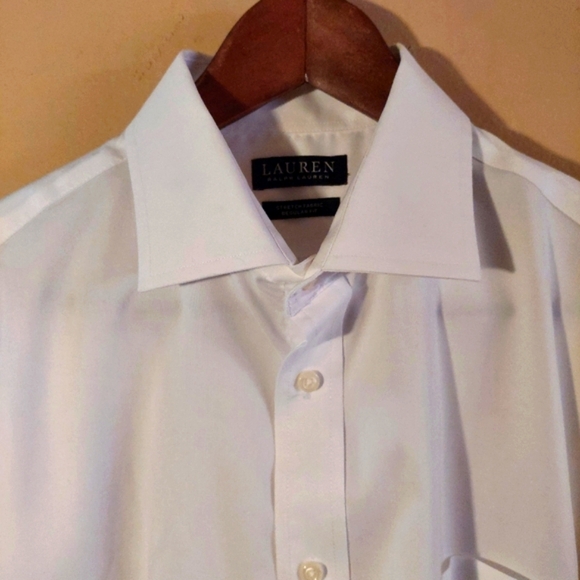 Ralph Lauren Black Label regular fit white cotton stretch dress shirt. Large - Picture 2 of 16